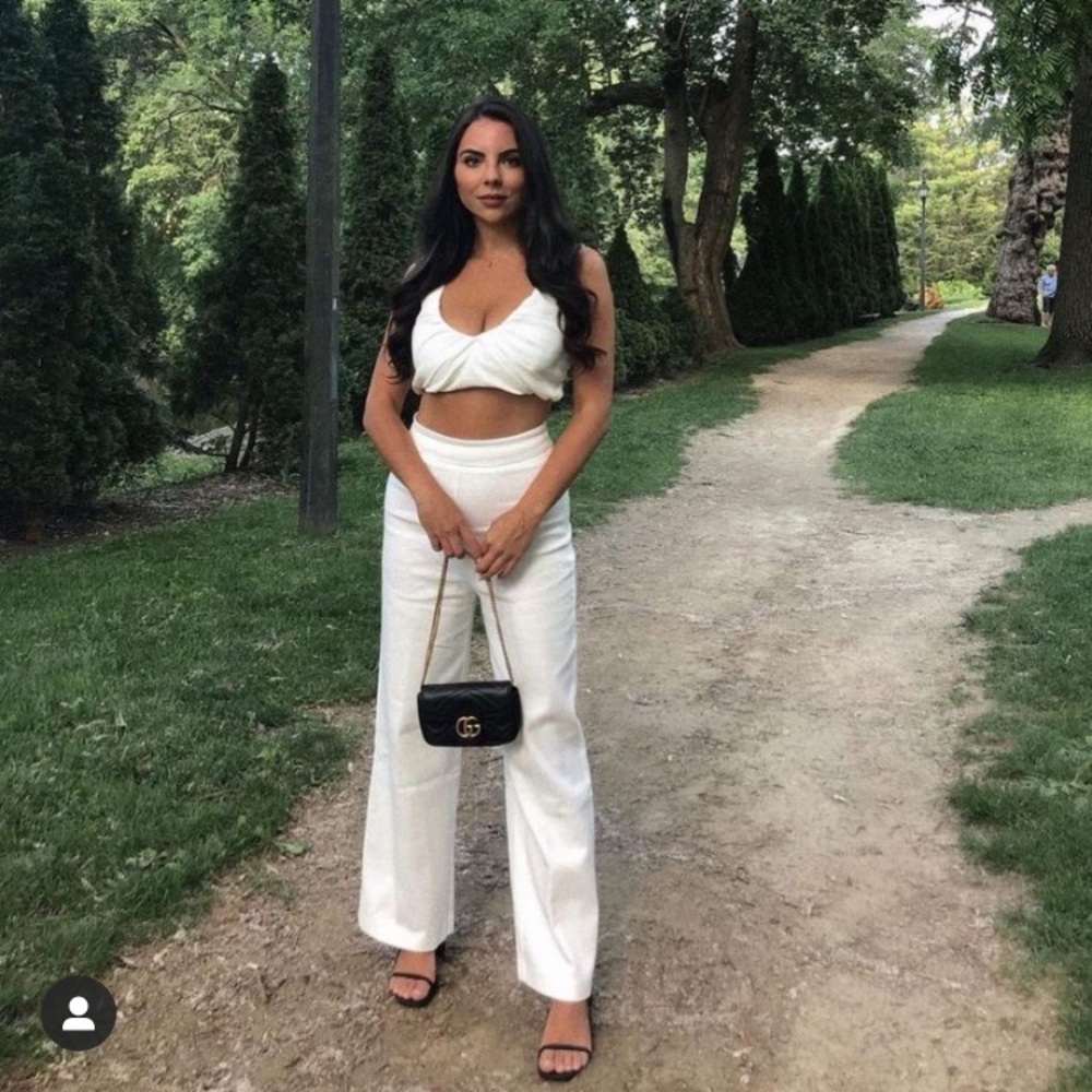 ZARA ECRU RUSTIC TWO PIECE CROP TOP + CULOTTES SET